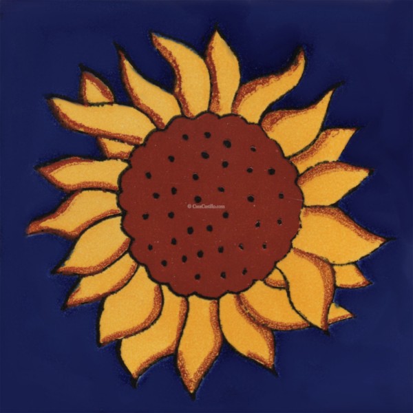Mexican Talavera Tile Sunflower 5